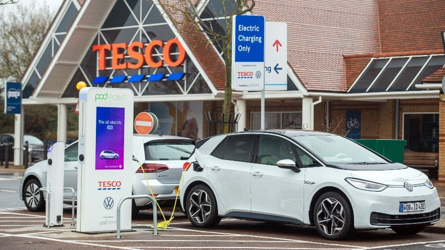 Volkswagen and Tesco Free EV Charging Network Amps Up