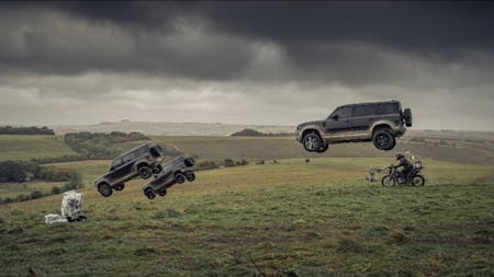 NEW LAND ROVER DEFENDER. IT DOES ALL ITS OWN STUNTS