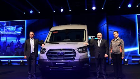 FIRST E-TRANSIT MODELS ROLL OFF PRODUCTION LINE